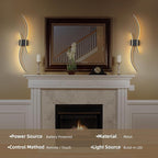 Battery Operated Wall Sconce Set of 2, Dimmable Modern LED Rechargeable Wall - Image 7