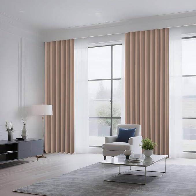 CUCRAF Khaki Blackout Curtains 90 inch Length 2 Panels Set, Rod Pocket Room - Image 8