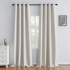 IGEMAEVE Greyish White Curtains 96 Inch Length 2 Panels Set, Light Filtering by IGEMAEVE