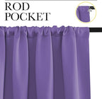 NICETOWN Blackout Curtains for Bedroom, Lilac Purple, 1 Pair, 62 by 63-inch - Image 2