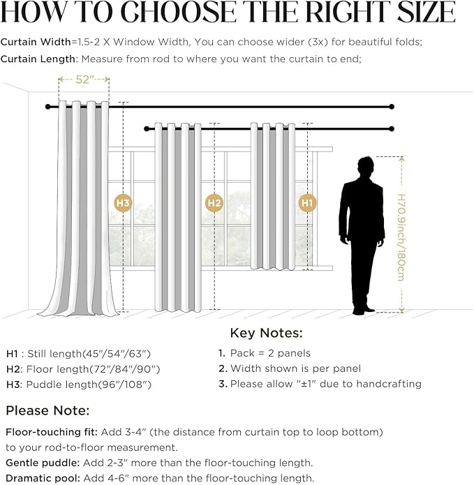 CUCRAF Brown Blackout Curtains 54 inch Length 2 Panels Set, Rod Pocket Room - Image 7