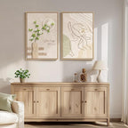 Framed Neutral Boho Wall Art for Bedroom, Mid Century Modern Bohemian Canvas - Image 4
