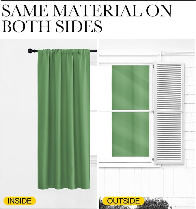 NICETOWN Blackout Curtains for Bedroom, Froest Green, 1 Pair, 62 by 63-inch - Image 5