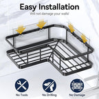 YASONIC Shower Caddy Corner, No Drilling Shower Organizer Corner - Image 6