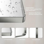LOAAO 60X28 Inch Brushed Nickel Bathroom Mirror, Rounded Rectangle Silver Metal - Image 5