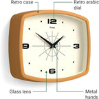 JONES CLOCKS® Movie wall Clock | Retro Rectangular Clock | 10 inch | Mustard - Image 6