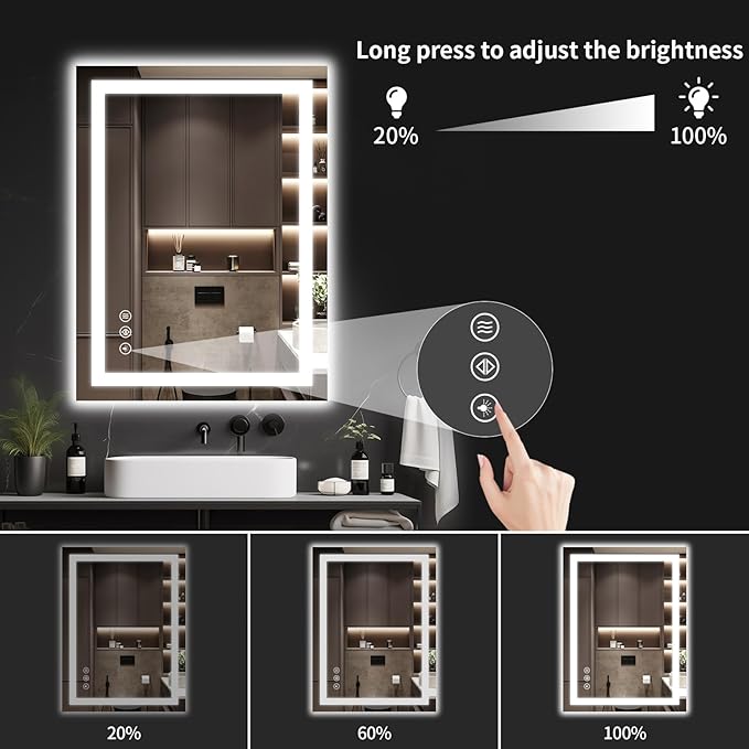 40"x32" LED Bathroom Mirror - Image 4
