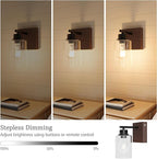 Battery Operated Wall Sconce Set of 2, Easy Install Dimmable Wireless Wall Lamps - Image 2