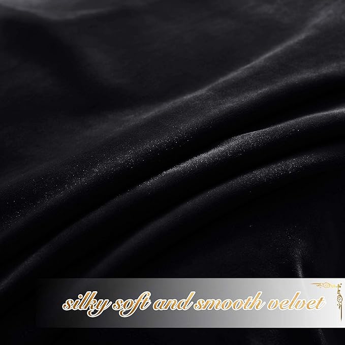 NICETOWN Black Out Velvet Curtains 54 inches Long - Image 5