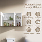 ChooChoo 3-Door Bathroom Wall Cabinet, Fluted Kitchen Wall Cabinet - Image 8