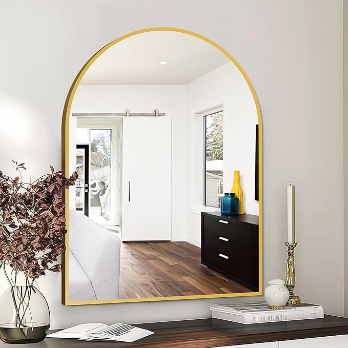 FICTOR Bathroom Mirror for Wall, Arched Vanity Bathroom Mirror for Over Sink - Image 3