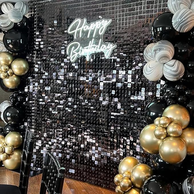 COKAOBE Black Shimmer Wall Backdrop, Photo Backdrops - Image 6