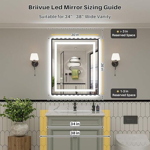 36x30 Inch LED Bathroom Mirror - Image 2