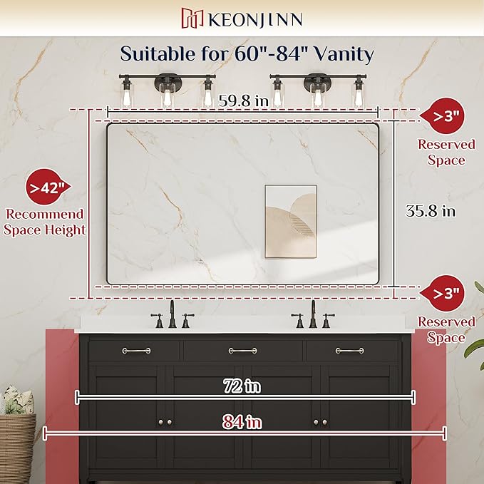 Keonjinn Black Bathroom Mirrors - Image 7