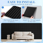 Nuanchu 120 Pcs 3D Slat Wall Panels, Paintable Waterproof Textured Tiles - Image 4