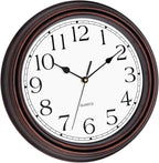 Foxtop 12 Inch Wall Clocks Battery Operated Silent Non-Ticking Classic Vintage - Image 2