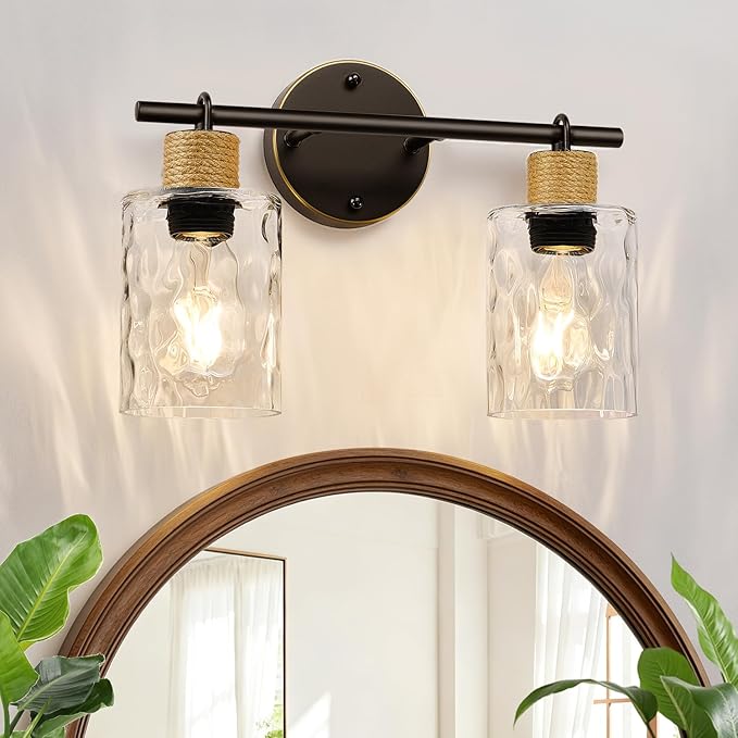 MOKATNG Bathroom Light Fixtures, 2-Light Coastal Vanity Lights by Bathroomlightfixtures