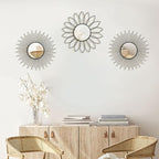 3 Pack Metal Mirrors for Wall Sunburst Wall Mirrors Home Décor Decorative - Image 3