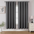 CUCRAF Light Grey Blackout Curtains 63 inch Length 2 Panels Set, Rod Pocket by CUCRAF