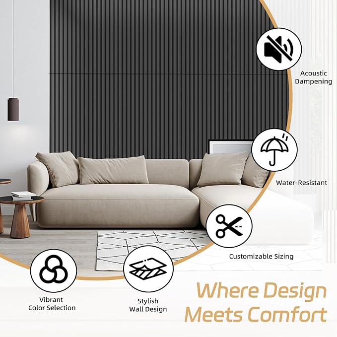 4 Pack Wood Panels for Wall, 47.2"×23.6" Wood Slat Acoustic Panels for Wall - Image 9