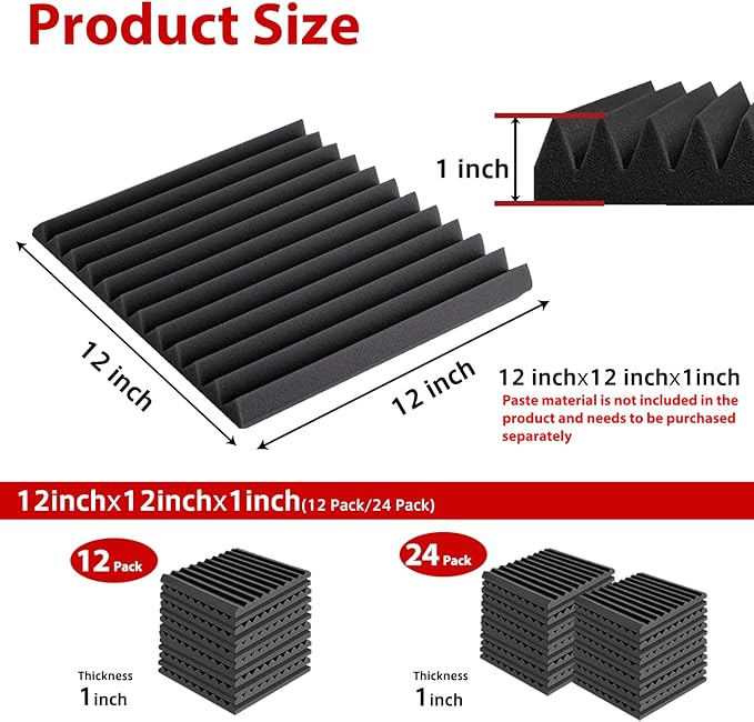 FONESO Acoustic Foam Panels, Sound Proof Foam Panels - Image 8