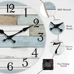 KECYET Wall Clock Battery Operated 10 Inch Silent Non Ticking Coastal Design - Image 5