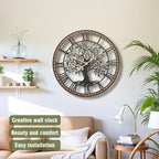 Micasso Farmhouse Large Wall Clock: 24Inch Rustic Tree of Life Metal - Image 2