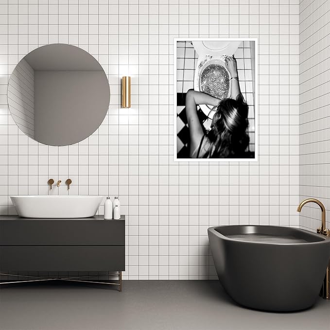 Liyark Funny Bathroom Wall Art Black and White posters Bar Disco Party prints - Image 5