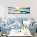 Sunrise Ocean Beach Canvas Wall Art Coastal Room Decor Nature Pictures - Image 5