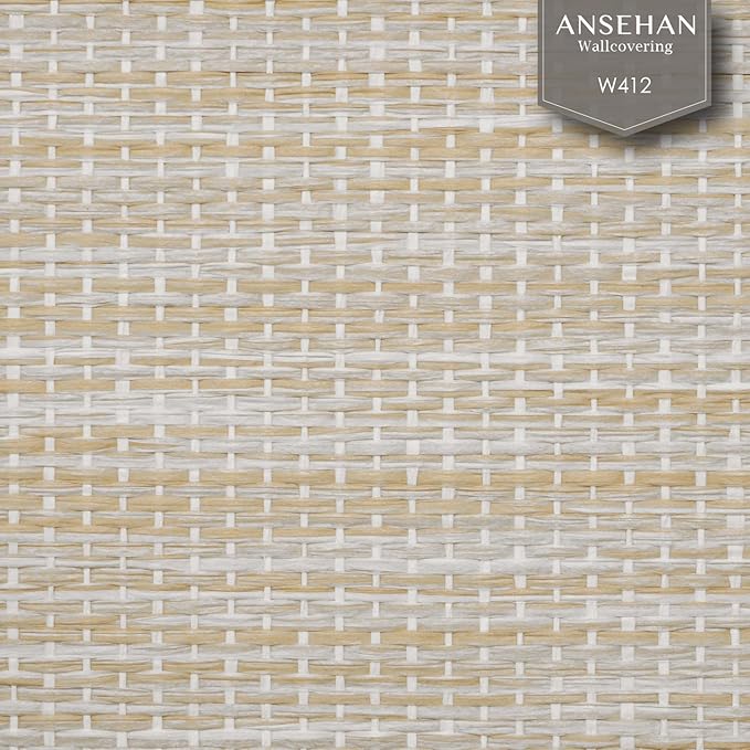 Ansehan Natural Paper Weave Grasscloth Wallcovering, W412 Marbletile 36" x8yd - Image 2