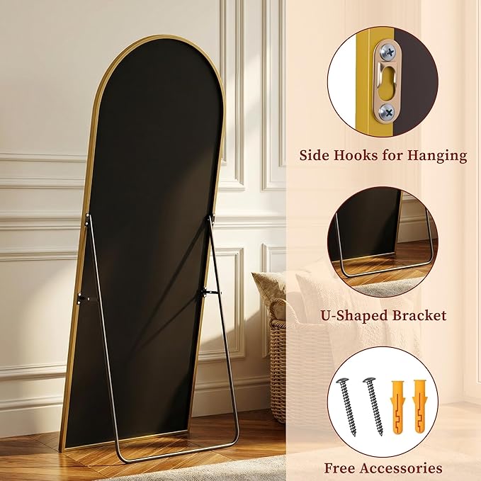 Suidia 76"x44" Arched Full Length Mirror - Image 7