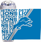 NFL Football 24oz Acrylic Tumbler with Hinged Lid, Officially Licensed Double Wall Tumbler for NFL Fans
