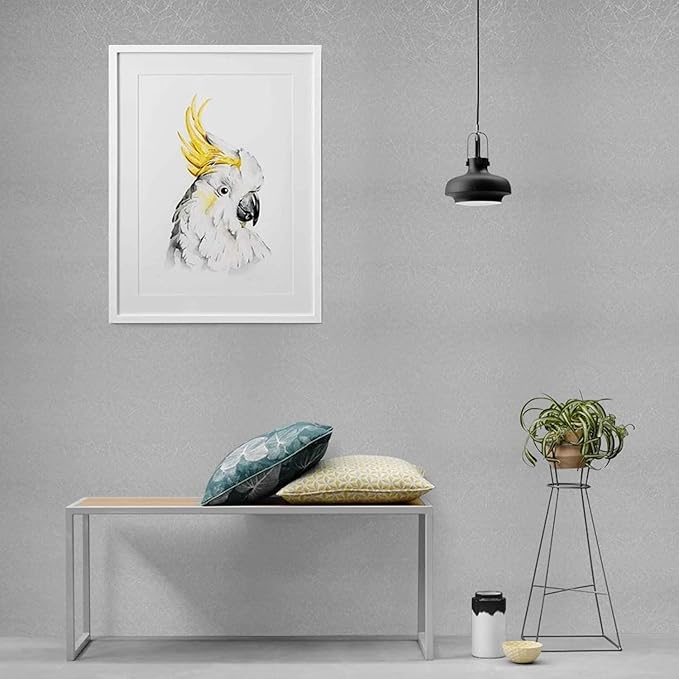 15.7" X 196.8" Silver Grey Wallpaper Embossed Self Adhesive Peel and Stick - Image 4