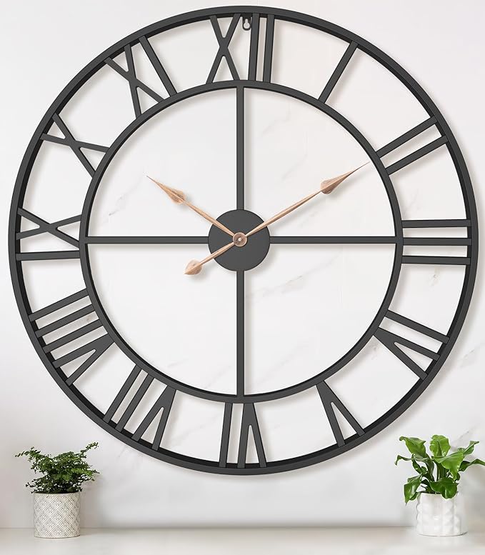 36 Inch Extra Oversized Large Giant Modern Decorative Wall Clock, Vintage by Pytha+Sight