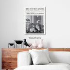 Vintage Newspaper Framed Wall Art Trendy Black and White Aesthetic Posters - Image 3