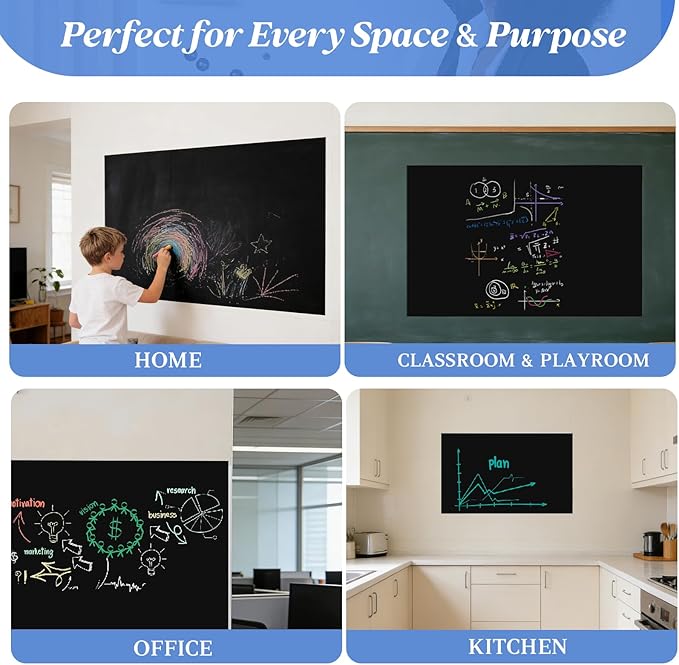 Magnetic Chalkboard Contact Paper Adhesive 17.52" x 39.37", Magnetic Chalkboards - Image 7