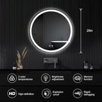 NEWBULIG 28 Inch Round LED Bathroom Wall Mirror - Image 3