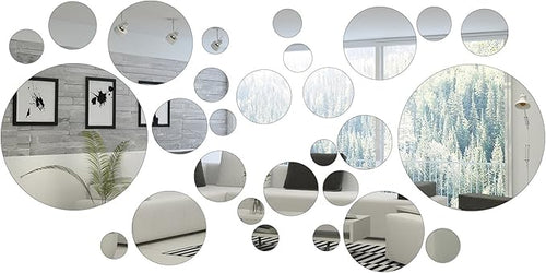 32 Pieces Removable Acrylic Mirror Setting Wall Sticker Decal by Shappy