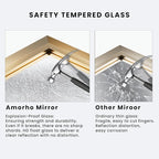 Amorho Bathroom Mirror, 40x36 Inch Golden Thick Metal Framed Wall Mirrors - Image 3