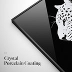 Framed Modern Animal Black and White Wall Art, Large Leopard Animal Prints - Image 3