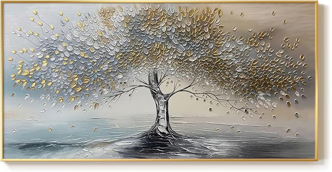 Large Gold Framed Tree of Life Wall Art - Image 8