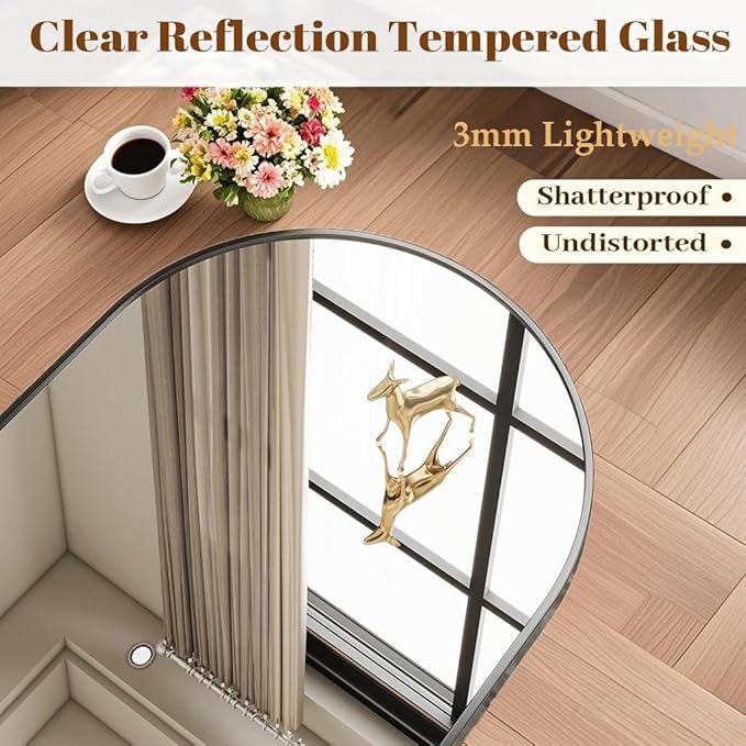 Dewfig Arched Full Length Mirror, Full Body Mirrors - Image 6