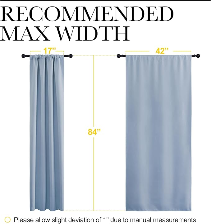 NICETOWN Blackout Curtains for Living Curtains, Vintage Blue, 1 Pair, 34-inch W - Image 5