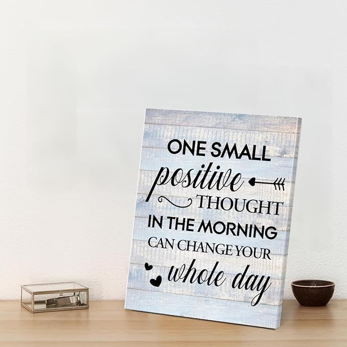 Inspirational Farmhouse Canvas Print Wall Art Decor One Small Positive Thought - Image 6
