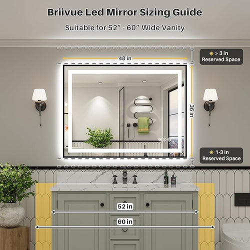 48x36 Inch LED Bathroom Mirror - Image 2