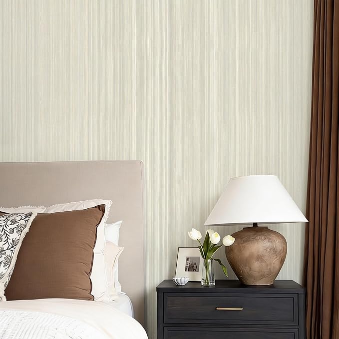 YXTII 20.8" x 393.7" Grasscloth Peel and Stick Wallpaper, Textured Wallpaper - Image 4