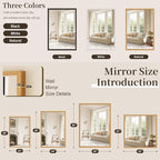 Syndra Natural Wood Frame Bathroom Mirror, 22x30'' Modern Vanity Mirror - Image 7
