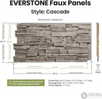 EverStone Cascade Faux Stone Panel, 48 5/8"W x 24 3/4"H x 1 1/4"D, Iron Mill - Image 13