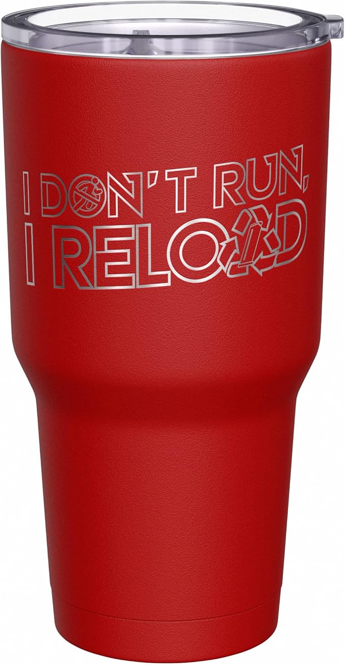 We The People Holsters - I Don't Run - Coffee Tumbler - American Flag Coffee Travel Mug - Engraved Tumbler - Double Insulated Tumbler - 30 oz