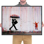 Wieco Art Framed Banksy Raining Day or Colorful Graffiti Street Famous Canvas - Image 5